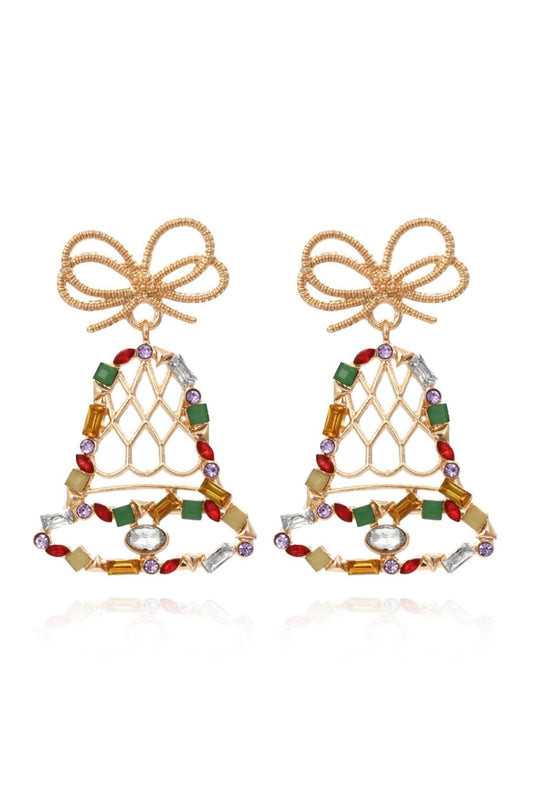 Jingle Bells Diamante Drop Earrings