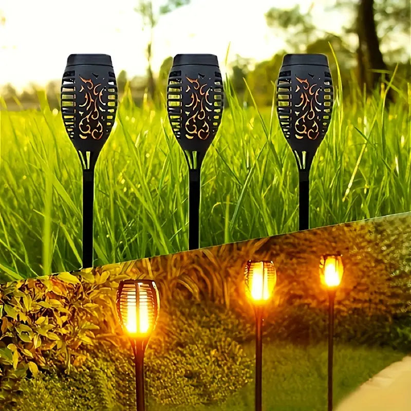 Solar Lights Outdoor, Waterproof Flickering Flames 96 LED Torches Lights