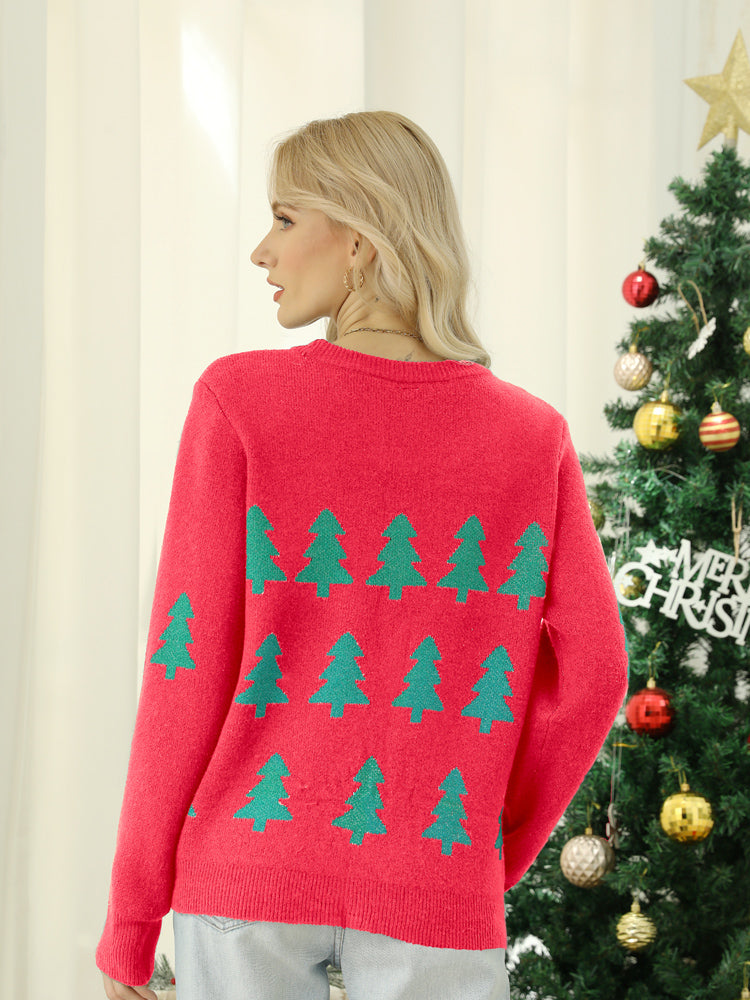 Sparkling Sequin Christmas Tree Knit Sweater