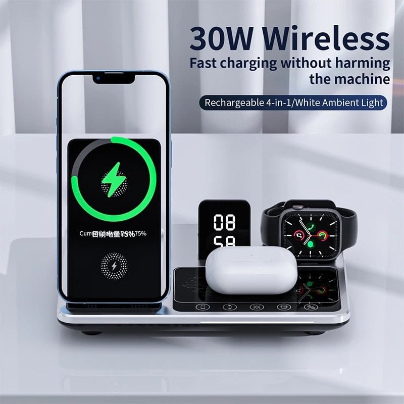 New Generation Fast Smart Touch 4 in 1 Wireless Charger for iPhone, Apple Watch and AirPods