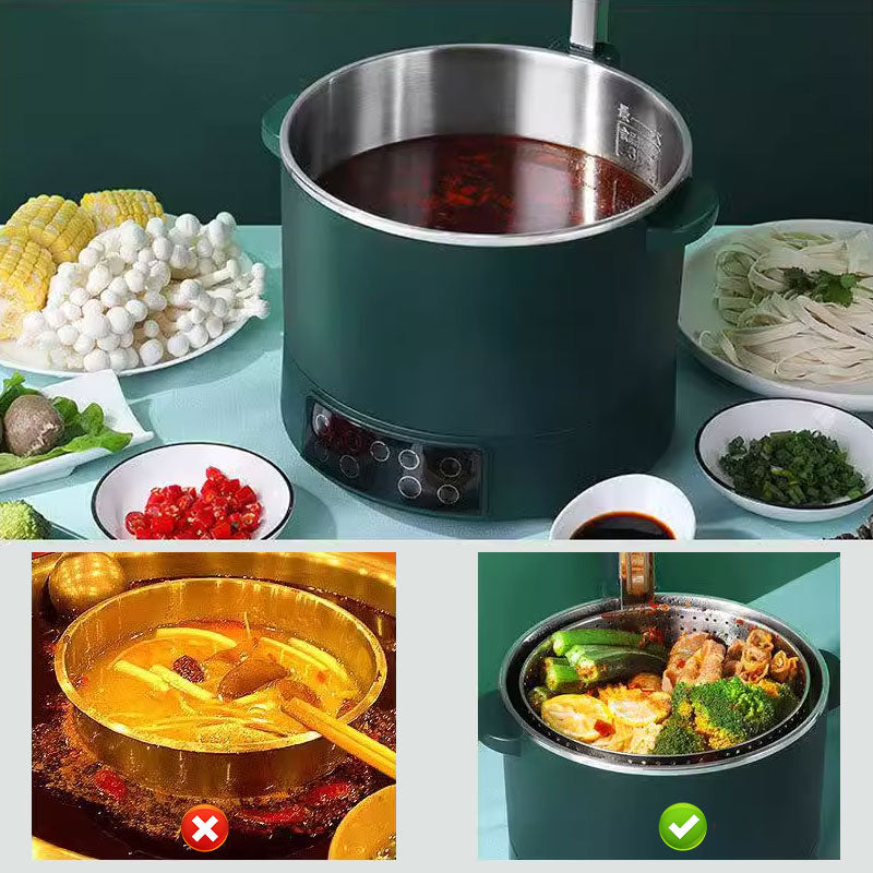 3L Smart Lifting Electric Hot Pot with Steaming Basket