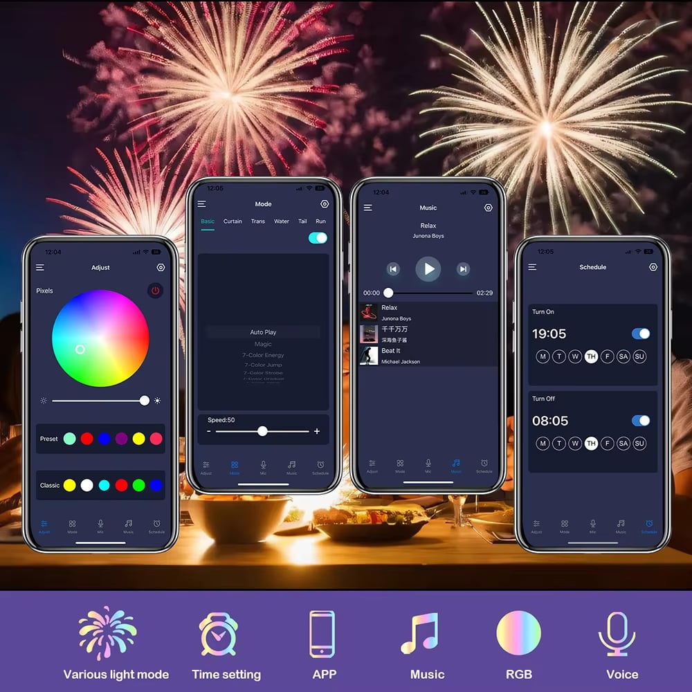 🎁Last Day Promotion 80% OFF - 💡WiFi Bluetooth Smart Fireworks Led Light