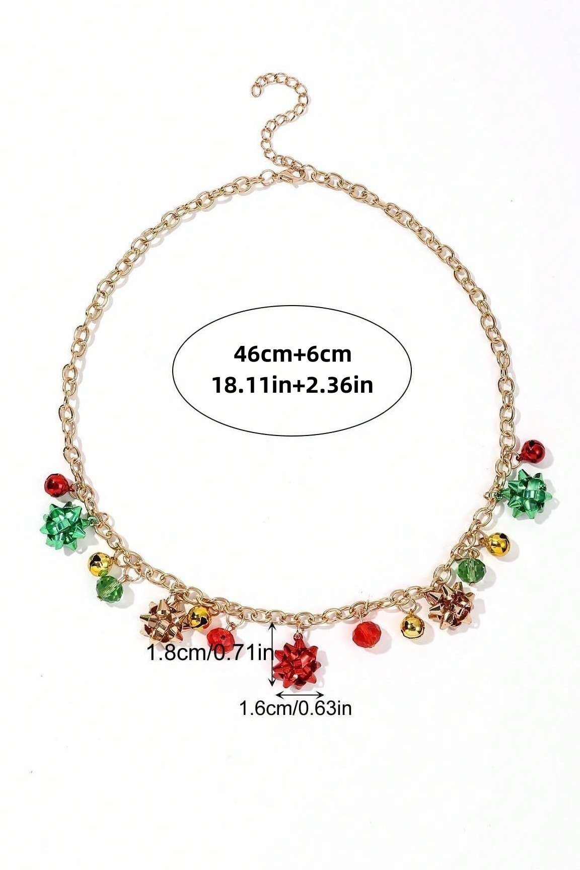 Eileen Christmas Jingle Bell Alloy Flower Necklace