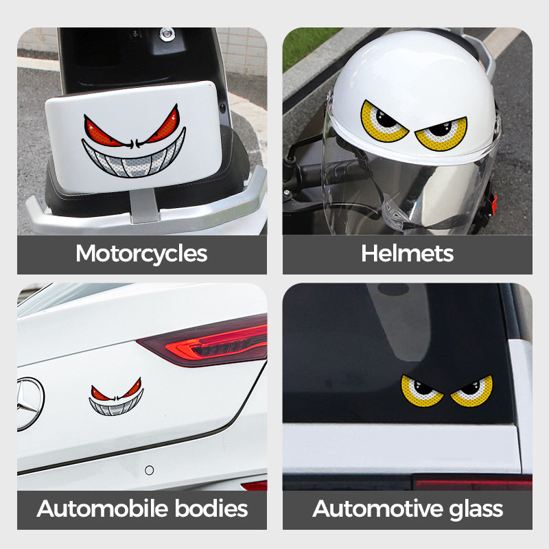 Evil Eyes Motorcycle Stickers with Self-Adhesive Backing