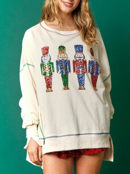 Sequin Nutcracker French Terry Sweatshirt