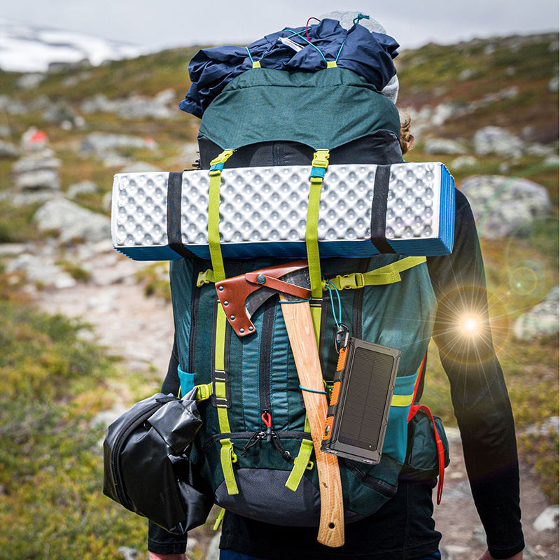 Portable Solar Power Bank with Built-In Cables