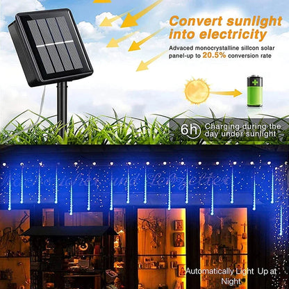 Solar Led Light Outdoor Meteor Shower Rain Lights