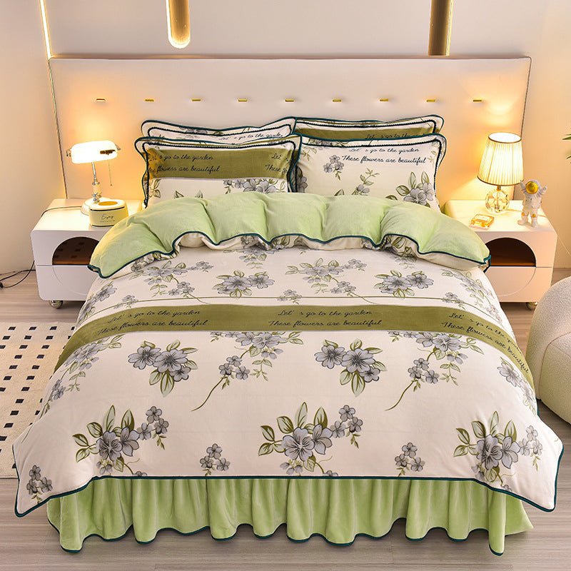 4 Piece Print Cozy Comforter Bedding Sets