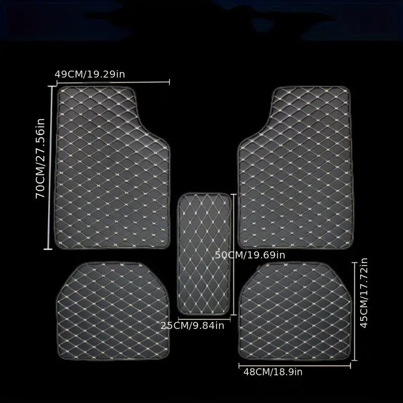 5 pcs Waterproof Leather Car Floor Mats