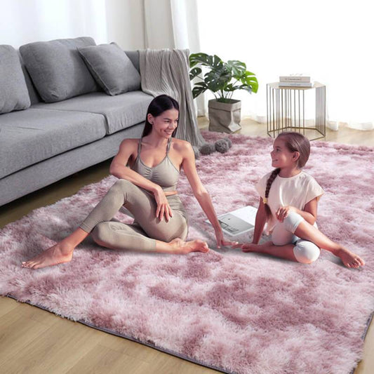 Gradient Color Plush Floor Mat