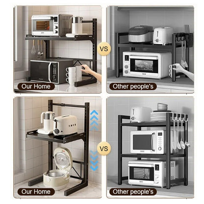 Expandable Kitchen Countertop Microwave Rack Set