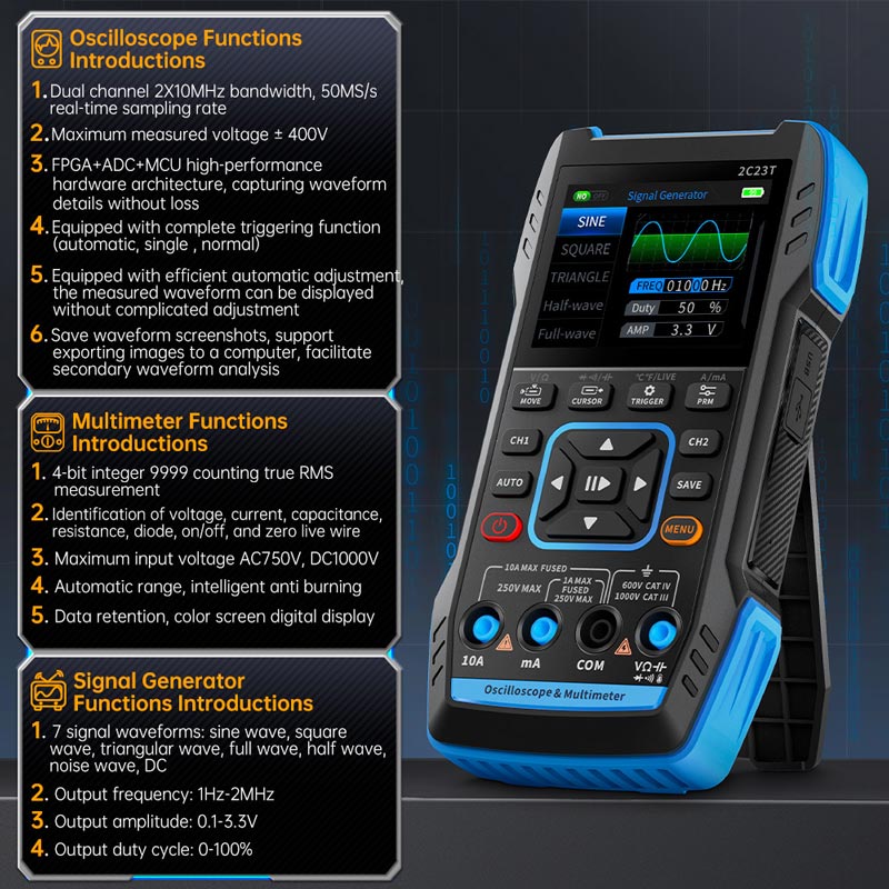 Digital Oscilloscope Multimeter DDS Generator 3 in 1