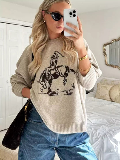 Cowboy Graphic Crew Sweater