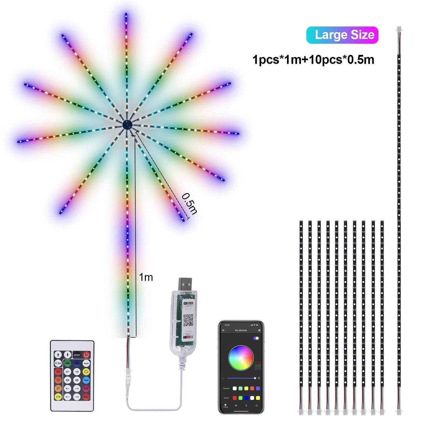 🎁Last Day Promotion 80% OFF - 💡WiFi Bluetooth Smart Fireworks Led Light