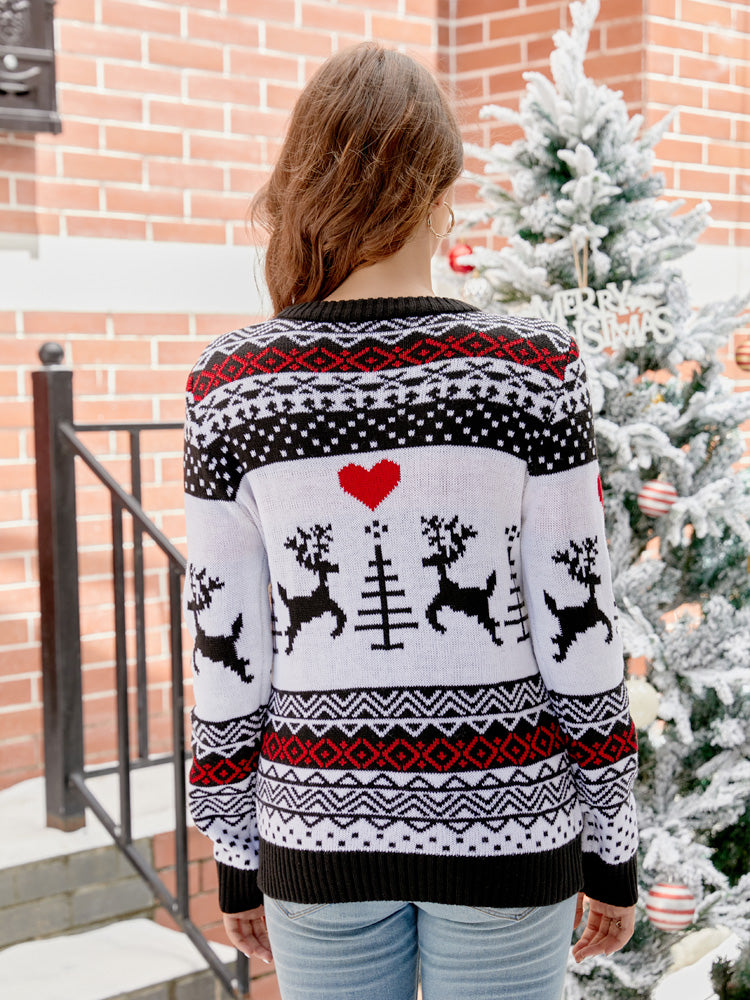 Christmas Bear & Antler Knitted Sweater