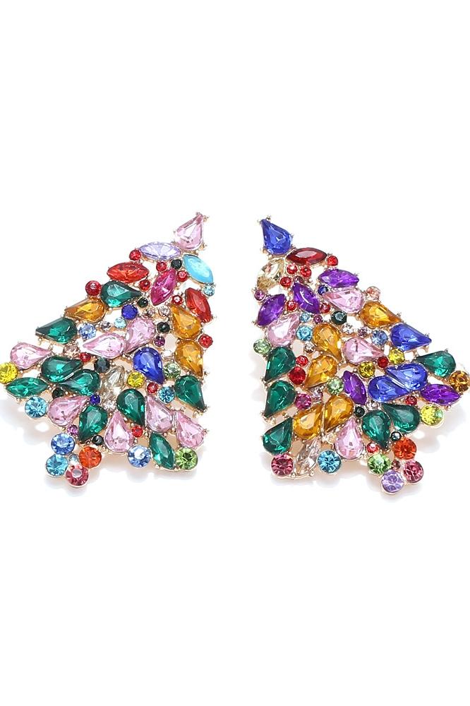 Diamante Christmas Tree Earrings