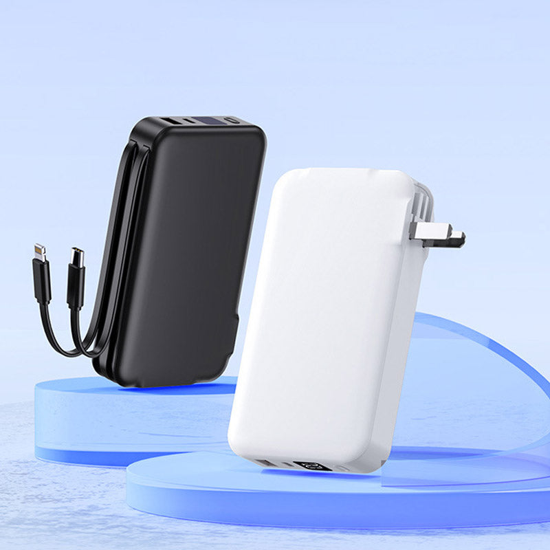 Multifunctional Portable Charger with Built-in Plug